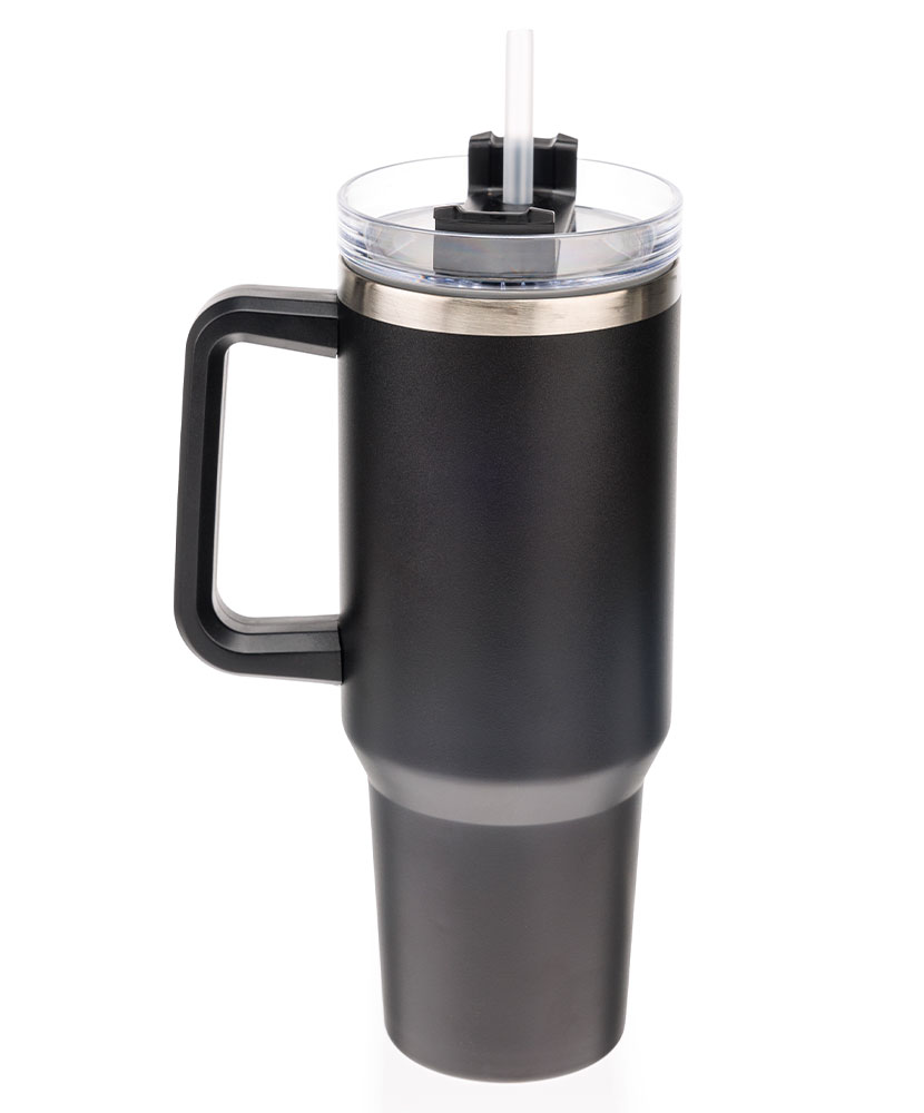 SJMM 40oz Double Wall Travel Mug with Handle - Black